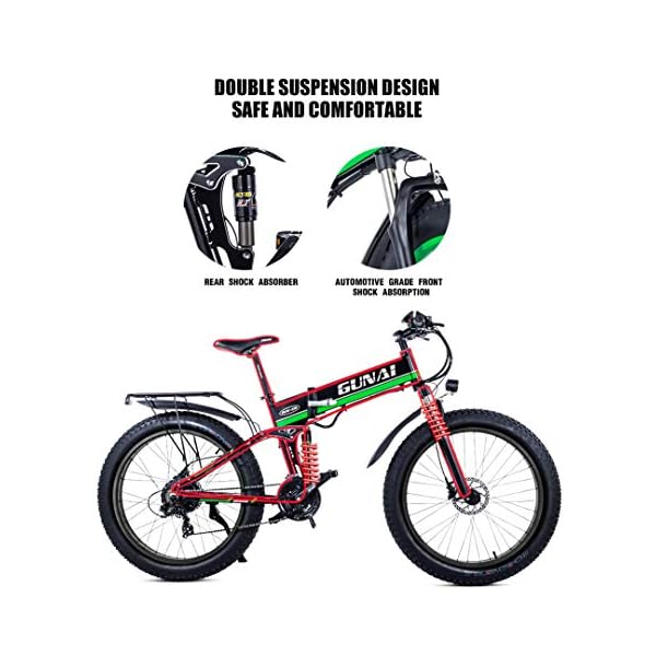 GUNAI Mountain Bike Elettrica, Bici elettrica 1000W 48V 12Ah Bici Montagna  E-Bike 21 velocità 26' Full Suspension Pedali Assist -  ilMonopattinoElettrico.com