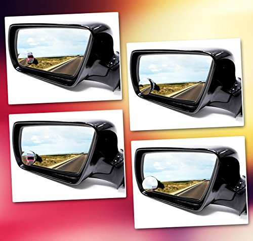 Zone Tech Blind Spot Adjustable Mirrors - 2-Pack Premium Quality Blind Spot Mirror Adjustable Stick-On Exterior Side Mirror for All Cars Motorcycles Trucks Snowmobiles - Thumbnail 5