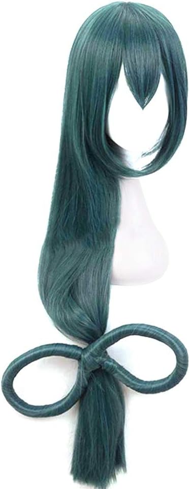 PORTOWN Anime Cosplay Wig for My Hero Academia Synthetic Hair Wigs with Wig Cap Halloween Costume Hero Wig(Tsuyu Asui)
