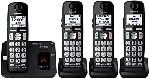 Panasonic-KX-TGE434B-KX-TG3634B-Cordless-Phone-with-Answering-Machine-4-Handsets-Certified-Refurbished-KX-TGE433B-plus-one-KX-TGEA40B-handset