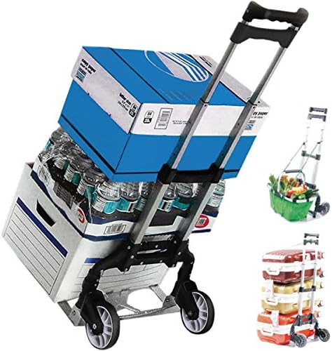 170 Lbs Cart Folding Dolly Push Truck Hand Collapsible Trolley Luggage Aluminium by Giantex