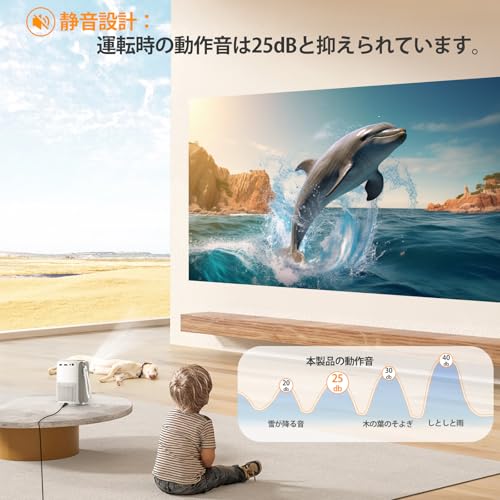 ONOAYO Projector for Home Use, 20,000 LM High Brightness, Electric Focus, Automatic Keystone Correction, 1080P, Small, WIFI6, Bi-Directional Bluetooth 5.3, 400ANSI 10W, Built-in 2 Speakers, 4K