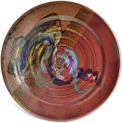 Handmade Plate, 6-inch Bread, Red/Multi
