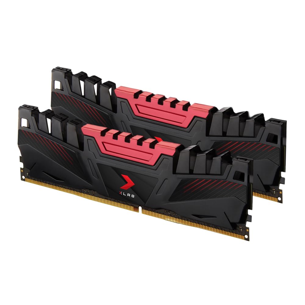 PNY XLR8 DDR4 3200 MHz 16GB 2x16 Kit Desktop RAM, Red