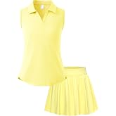 PATPAT Girls 2 Piece Skirt Sets Polo Shirts and Tennis Skort Outfits 6-14Y | Breathable Summer Clothes, Girls Tennis Dress, S
