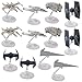 Star Wars (Set of 12) Hotwheels Starships Spaceship Models Toy Set Figures and Stands Mattel Millennium Falcon