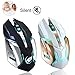 Rechargeable Wireless Silent Gaming Mouse, Besde T1 Wireless Rechargeable Mouse with Colorful LED Lights and 1000/1200/1600/2400 DPI 400mah Lithium Battery for Laptop and Comput (T1, White)thumb 2