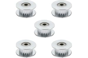 5PCS GT2 Idler Pulley 3mm Bore, FBHDZVV Aluminum 20 Teeth 6mm Width Timing Belt Pulley Wheel for 3D Printer Accessories 6mm Width Timing Belt