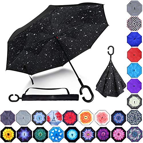 image for Z ZAMEKA Zameka Double Layer Inverted Umbrellas Reverse Folding Umbrel