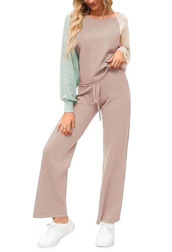 Meenew Piece Loungewear High Waisted Sweater Pants for Women