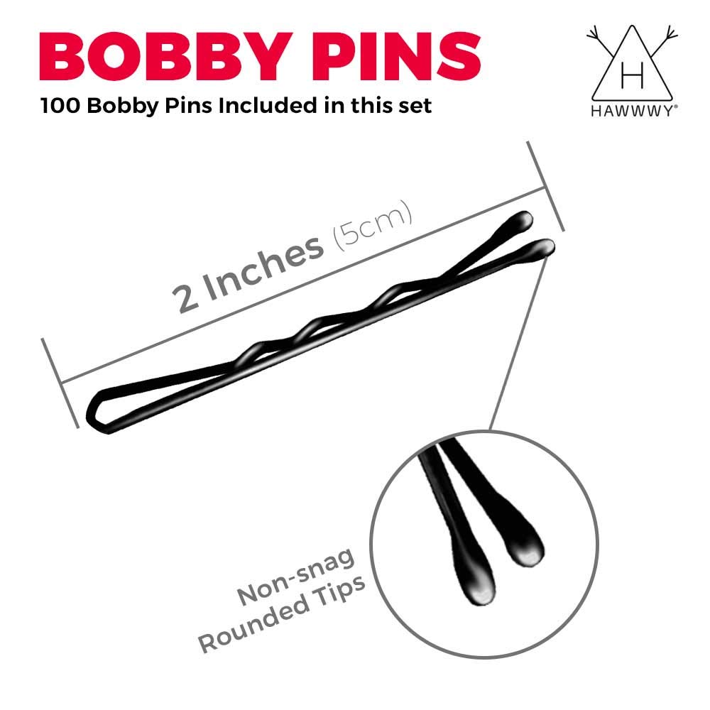 Hawwwy Spiral Bobby Pins 8 Pack Spin Pins, Easy & Fast Bun Maker Twist Hair Pins for Women Kids, Updo Hair Accessories, Messy Bun Tool, Perfect Small Bun Bobbypins Bobbie Fashion (Black 2 Inches) : Beauty