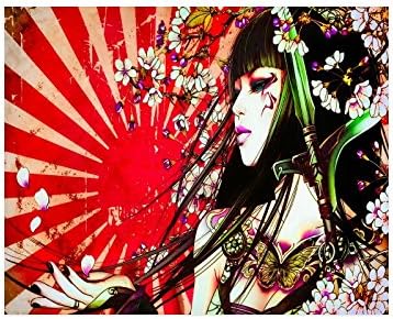 Japanese Geisha Girl Custom Collage Poster Paper Print Wall Art Living Room Home Office Decor 20" x 16"