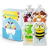 Dr.DUDU Reusable Food Pouch, BPA-Free, Double Zipper (8 pack)