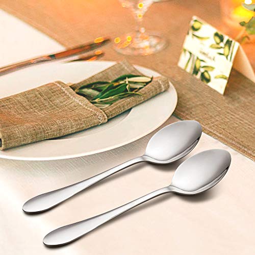 Dinner Spoons Set of 12, LIANYU Stainless Steel Flatware Silverware Table Spoon, Mirror Finish, Dishwasher Safe