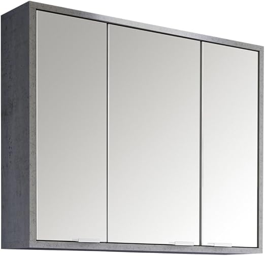Trendteam Badezimmer Spiegelschrank Spiegel Spa 77 X 65 X 19 Cm In Weiss Grau Beton Optik Dekor Ohne Beleuchtung Amazon De Kuche Haushalt