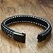 VNOX Medical Alert Emergency Jewelry-Customize Braided Genuine Leather Cuff Bangle Bracelet for Men Women