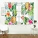 ENEVOTX Exotic Tropical Fruit Sketch Summer Pineapple Kitchen Curtains Window Curtain Tiers for Café, Bath, Laundry, Living Room Bedroom 26 X 39 Inch 2 Pieces