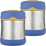 Thermos Foogo Leak-Proof Stainless Steel Food Jar 10 Ounce (2-Pack) (Blue/Yellow)