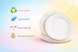 1ABOVE 100 Pack 9-Inch White Disposable Paper Plates 23cm view 3