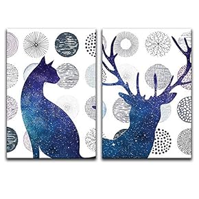 2 Piece Canvas Wall Art Modern Art Canvas Prints Home Artwork Decoration for Living Room,Bedroom - 16"x24" x 2 Panels