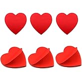 FAZHBARY 6 Pack Heart Shaped Red Sticky Notes - Cute Sticky Notes for School, Office &amp; Home