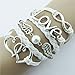 Lookatool® DIY Style Jewelry fashion Leather Cute Infinity Charm Bracelet Silver