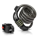 Toplus Bike Cable Lock, 4-Feet Cable Resettable Combination Lock with Complimentary Mounting Bracket
