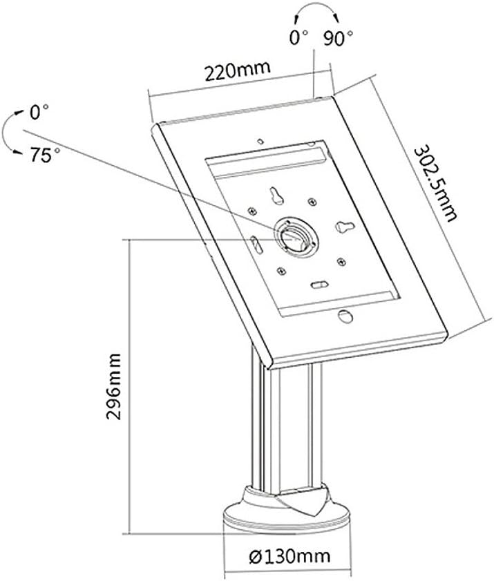 Maclean MC-677 Universal Floor Tablet Stand for Public Displays Lock Anti Theft iPad 2/3/4/Air/Air2, weiß - Image 4