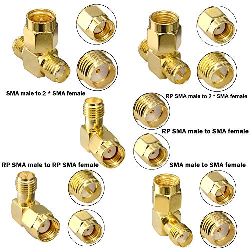 SMA Adapter Kit SMA Male Female WiFi Antenna Extension Connector Pack of 15 ... - Thumbnail 2