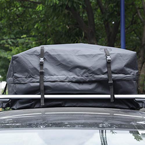 AUXMART Rooftop Cargo Bag, Car Top Carriers for Vehicles with Racks (15 Cubit Feet) - Made from Waterproof Industrial-Grade Heavy-Duty 500D PVC Tarpaulin - Thumbnail 3