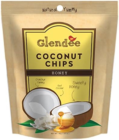 Glendee Toasted Coconut Chips,Honey, 1.41 Ounce Bags