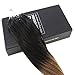 Sunny Ombre Micro Ring Loop Hair Extensions Natural Black to Brown Remy Straight Micro Ring Cold Fusion Human Hair Extensions 50g 22
