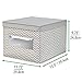 mDesign Large Soft Stackable Fabric Baby Nursery Storage Organizer Holder Bin Box with Front Window/Lid for Child/Kids Bedroom, Playroom, Classroom, Spira Collection, 6 Pack, Taupe/Natural