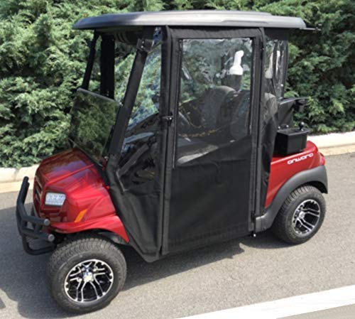 Doorworks Hinged Door Golf Cart Enclosures - EZGO TXT 14+ Marine Vinyl Cart Cover, Swinging Hard Doors, 4 Sided, Zippered Drivable Golf Cart Cover Fits Golf Bags, Utility Box, Rear Facing Seat - Thumbnail 3
