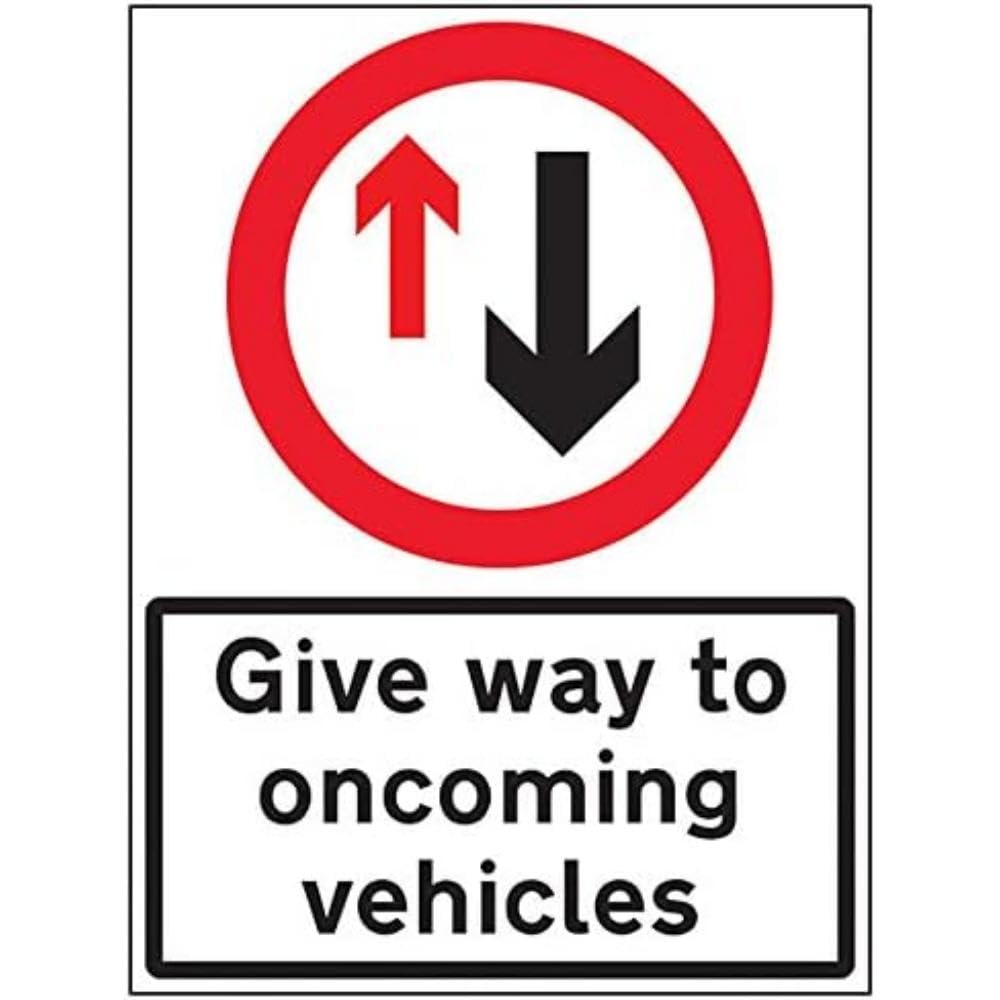 V Safety Give Way To Oncoming Traffic - 600x800mm 3mm Aluminium Composite With Anti-Graffiti Coating Safety Sign