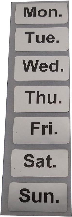 GazeKu Weekly Days Labels for Travel Storage Box Small Kit Medicine Drug Pill Case Pack of 3 Sets