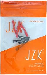 JZK 4Pcs Mini Insulated Crocodile Clips 2mm Banana Socket Red Black 41.2mm view 8