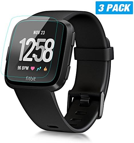ELECHOK Fitbit Versa Screen Protector (3-Pack), Full Coverage Screen Protector for Fitbit Versa HD Clear Anti-Bubble Film