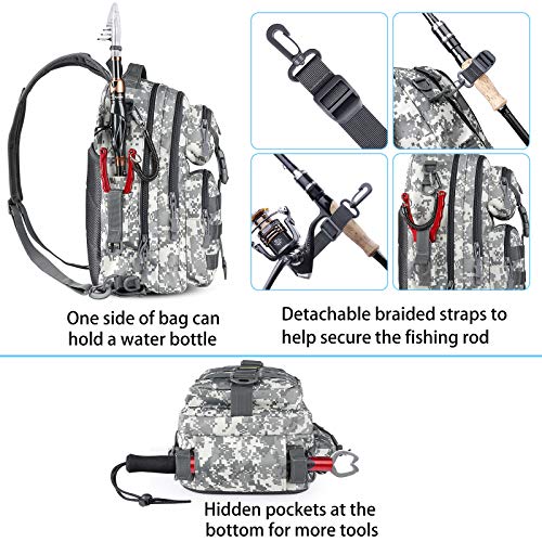 PLUSINNO Fishing Tackle Backpack Storage Bag，Fishing Gear Bag，Water