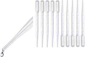 HEYWOOD 40Pcs 3ml Plastic Transfer Pipettes by VCCGY, Disposable Droppers for Watercolor Art, Science Laboratory, Handmade (Transparent-40pcs)1