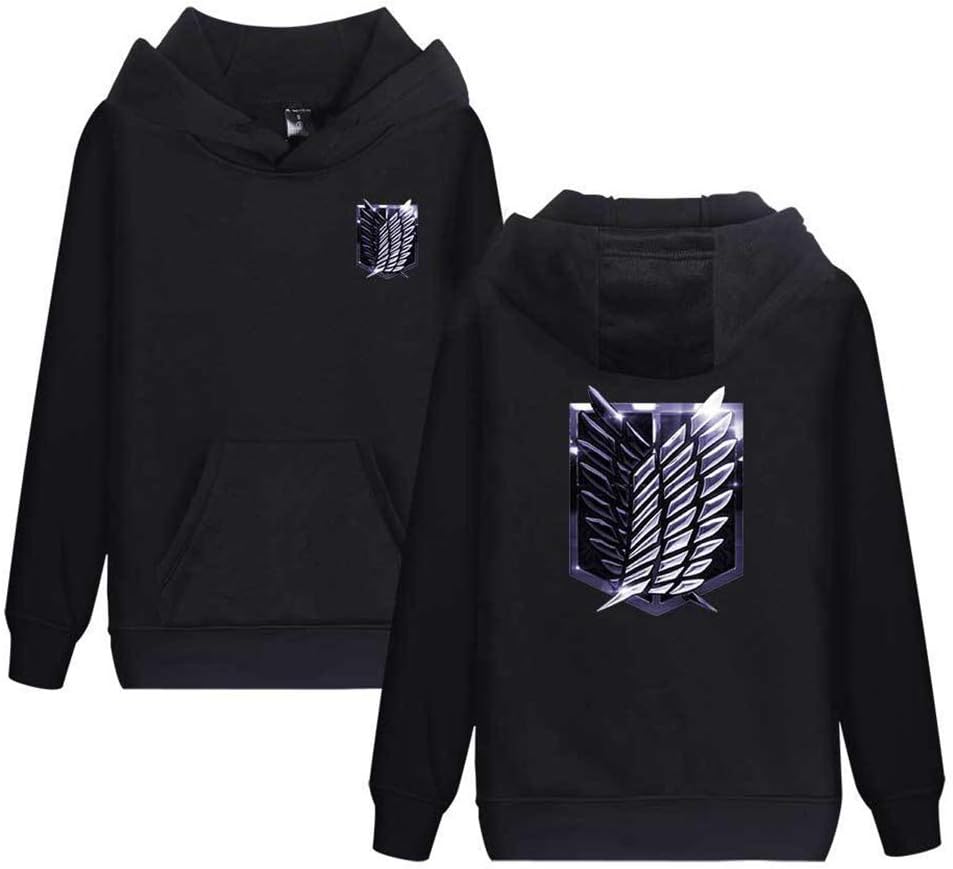 Attack On Titan Survey Corps Logo Pullover Hooded Sweatshirt Jacket Coats with Pocket Long Sleeve