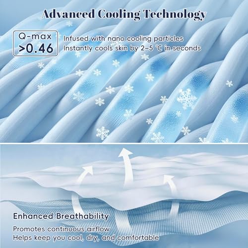 PHF Cooling Blanket King Size 220 x 240 cm, Double-Sided Cooling for Hot Sleepers (Q-Max 0.46+), Lightweight Breathable Summer Blanket for Night Sweats with Rayon Derived from Bamboo, Charcoal