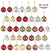36 Collectable Ball Ornaments Set for Christmas Tree Decoration Red and Gold with 18 Designs (60 mm, 2.36