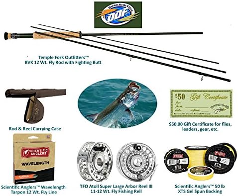 The Ultimate Tarpon Fly Fishing Outfit - TFO BVK 12 Wt. Fly Rod, TFO Atoll III Reel, TFO Rod &amp; Reel Case, Scientific Anglers Tarpon Fly Line, Backing &amp; $50 Gift Certificate