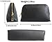 Leather Makeup Bag,Medium Litchi Pattern Cosmetic Bag Pouch Purse Handbag Organizer with Zipper,Toiletry/Travel Bag for Brushes Jewelry Accessories Collection for Women（Black）