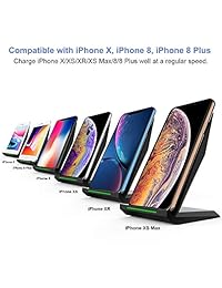 Cargador inalámbrico rápido, NANAMI Qi certificado soporte de carga inalámbrica [con adaptador QC3.0] compatible con iPhone X XS XR XS Max 8 8 Plus, 10 W compatible con Samsung Galaxy S9 S9 Plus S8 S8+ S7