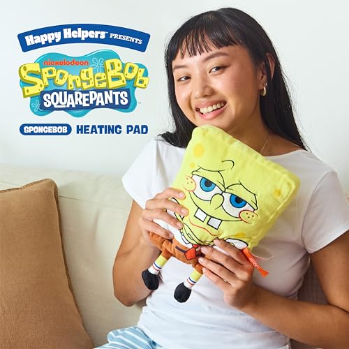 HAPPY HELPERS SPONGEBOB BY RELATABLE, THE COZY COMFORT THAT’S ANYTHING BUT BORING, GET RELIEF WITH THIS PLUSH HEATING PAD FOR PERIOD CRAMPS AND BODY PAIN, INCLUDES 1 MICROWAVABLE SPONGEBOB HEATING PAD