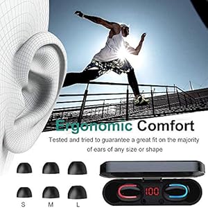 MISSJJ Cuffie Bluetooth 5.0,50 H Autonomia,CVC 8.0 Riduzione Rumore,Auricolari Bluetooth Stereo 3D,Cuffie Senza Fili… - immagine 5