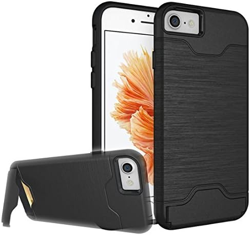 iPhone 7 Plus Case:LongRise iPhone 7 Plus Shockproof Armor Stand Case Hybrid Back Cover for iPhone 7 with Card Slot (Black)