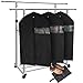 MaidMAX 42 Inches Garment Bags with Full Length Zipper an Clear Window, Breathable Non-Woven Suit Bag, Black, Set of 3